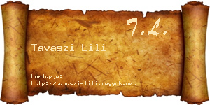 Tavaszi Lili névjegykártya